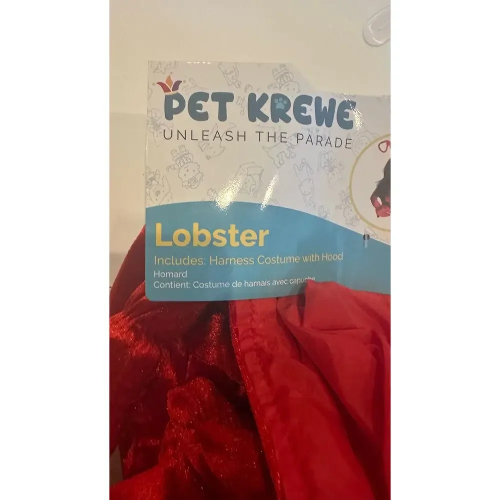 New Pet Krewe Lobster Pet Costume For Dogs Size Large, Red Halloween Costume